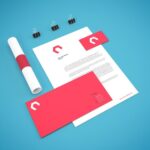 Stationery Mockup Featuring Paper, Envelope and Binder Clips