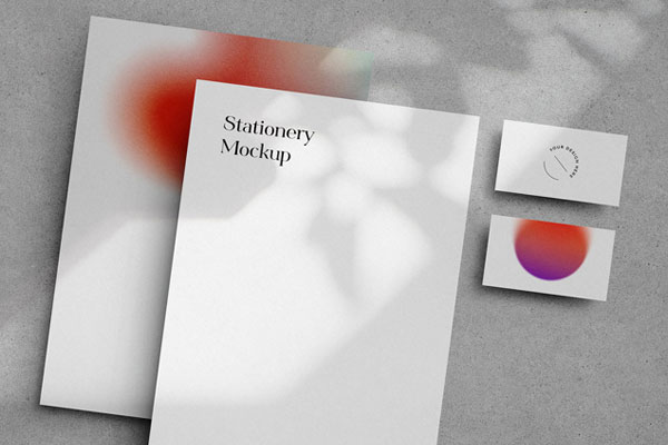 Stationery Mockup from a Top View