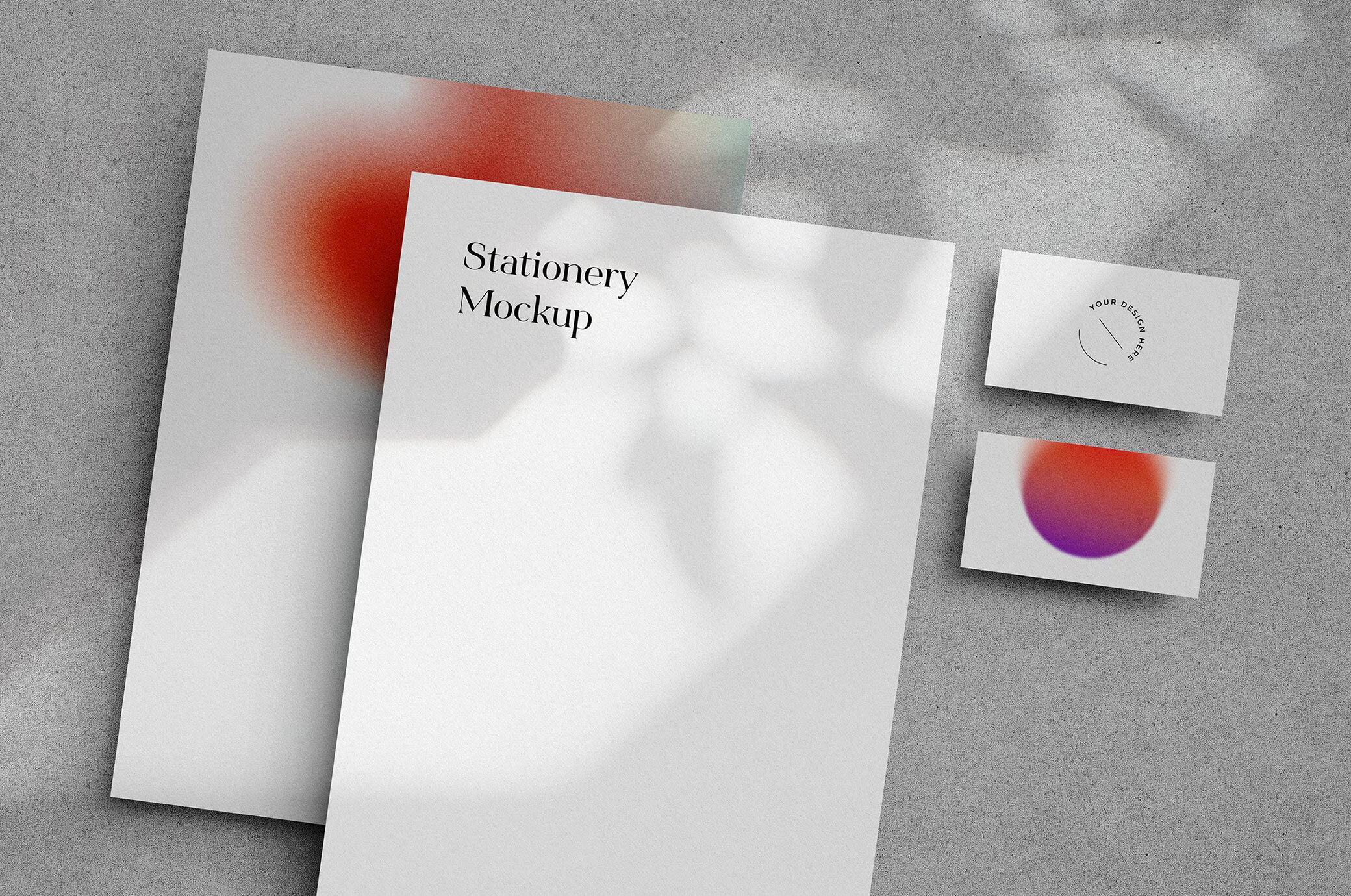 Stationery Mockup from a Top View FREE PSD