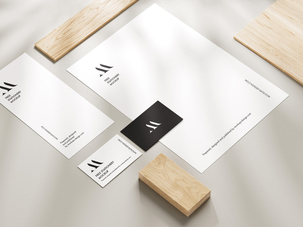 Stationery Mockup with Delicate Shadows in 6 Visions