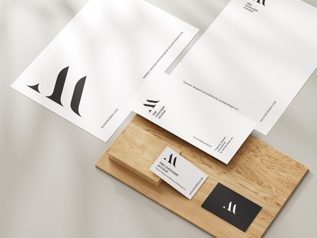 Stationery Mockup with Delicate Shadows in 6 Visions