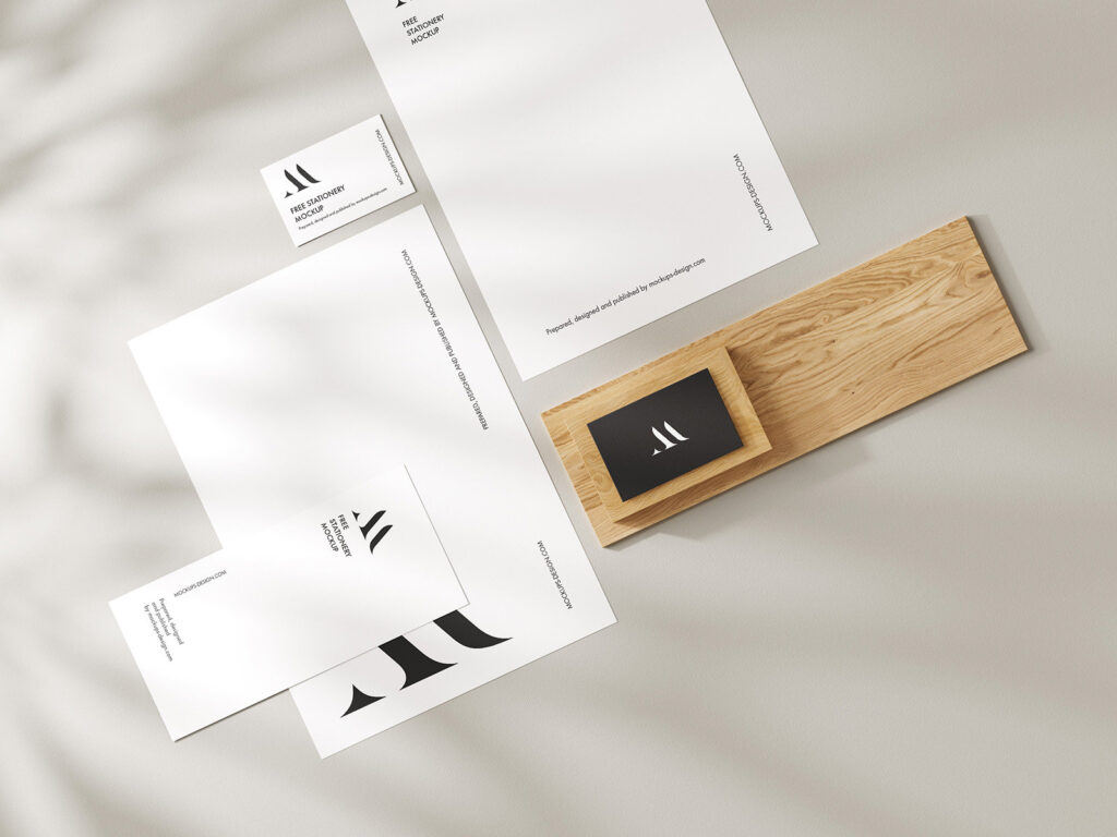 Stationery Mockup with Delicate Shadows in 6 Visions