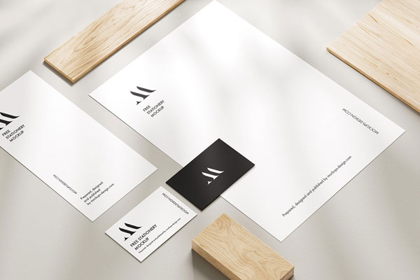 Stationery Mockup with Delicate Shadows in 6 Visions