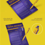 Stationery Mockups Featuring Wavy Papers and Pen