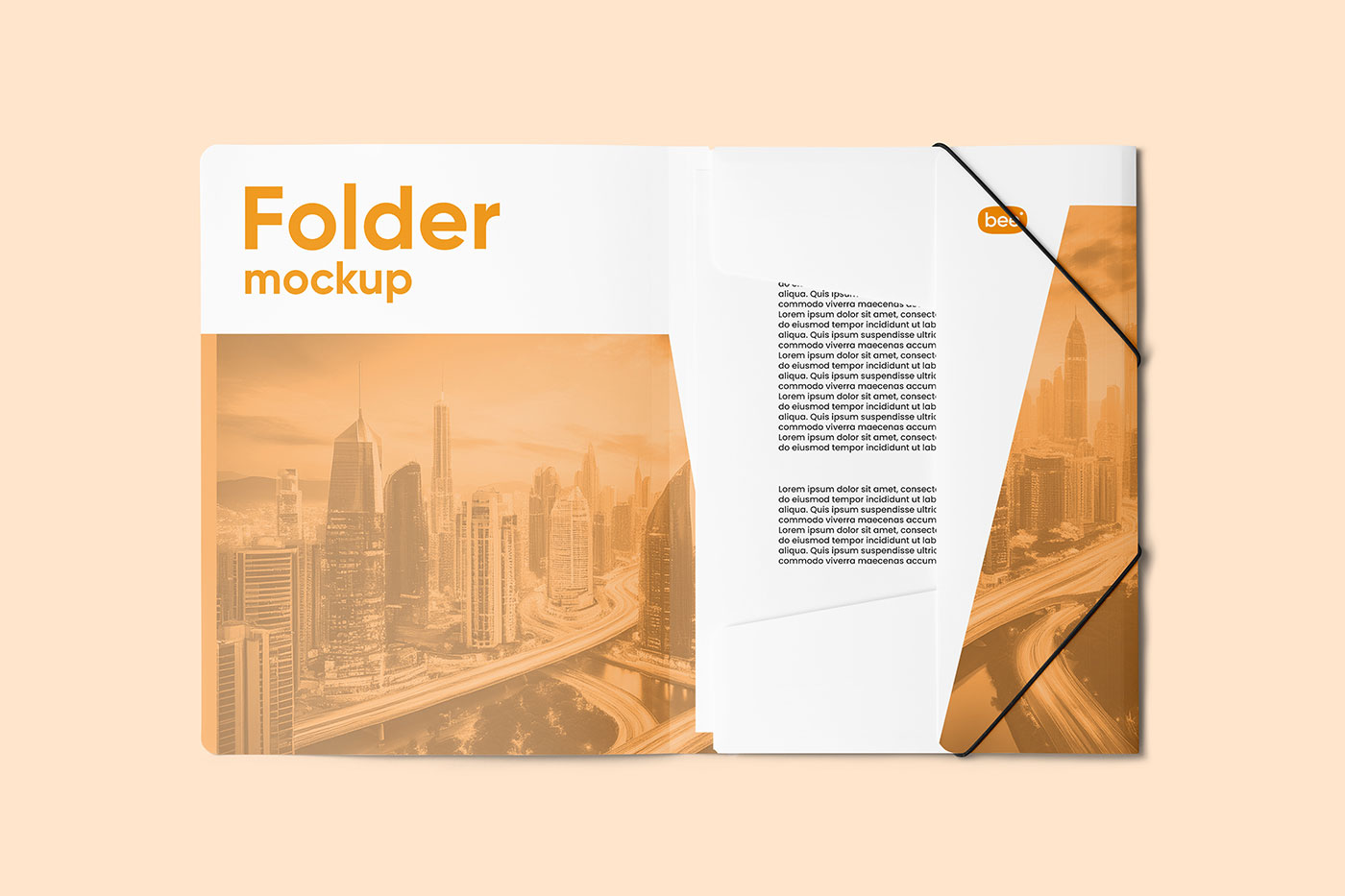 Free Stationery Open Folder Mockup PSD Template