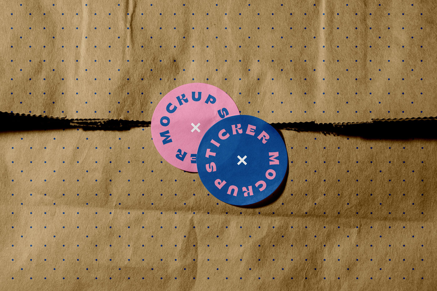 Free Stickers on Bag Mockup PSD Template