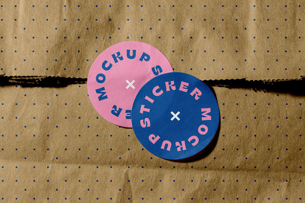 Stickers on Bag Mockup