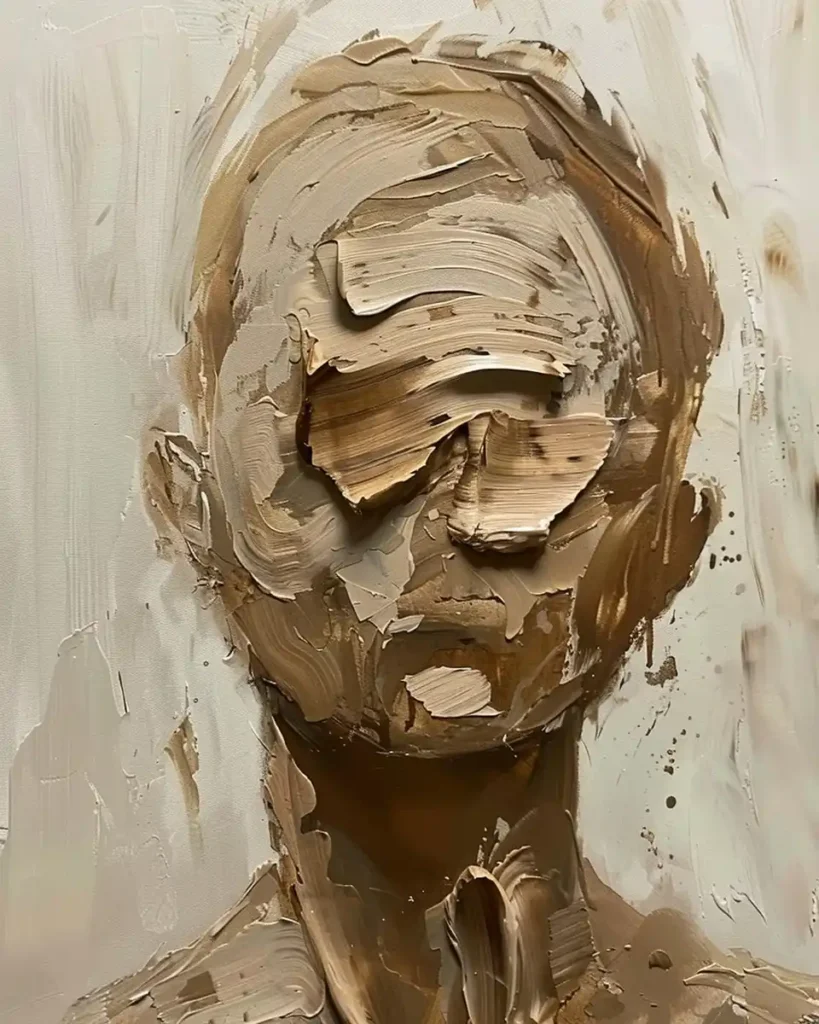 Stoic Faceless Oil Portrait