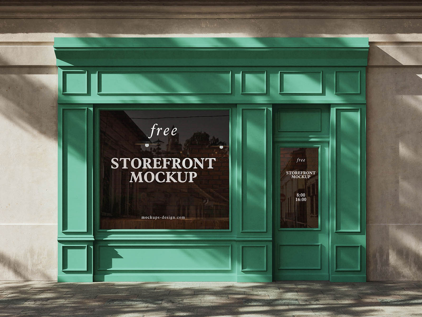 Free Storefront Mockup Classic Facade PSD Template