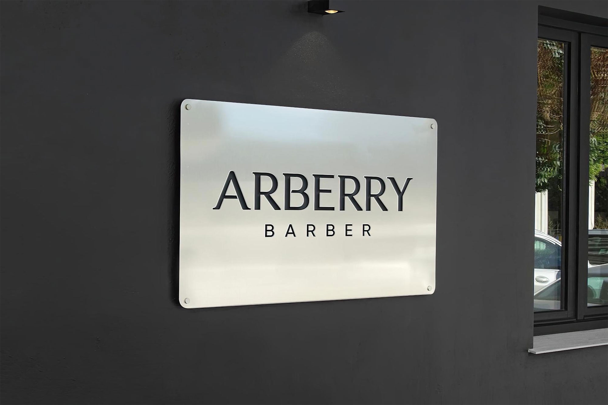 Free Storefront Plaque Sign Mockup PSD Template