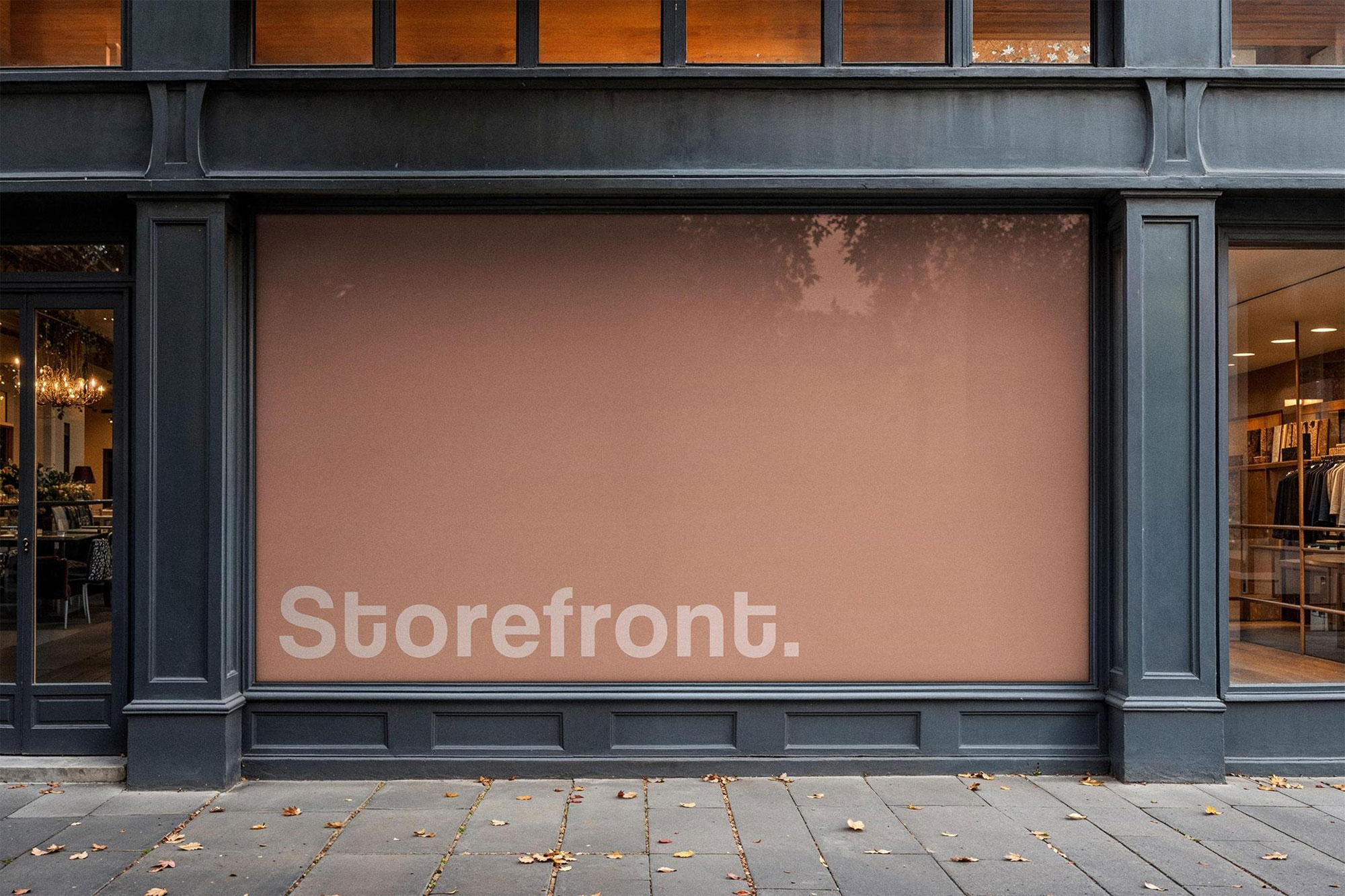 Free Storefront Window Banner Mockup PSD Template