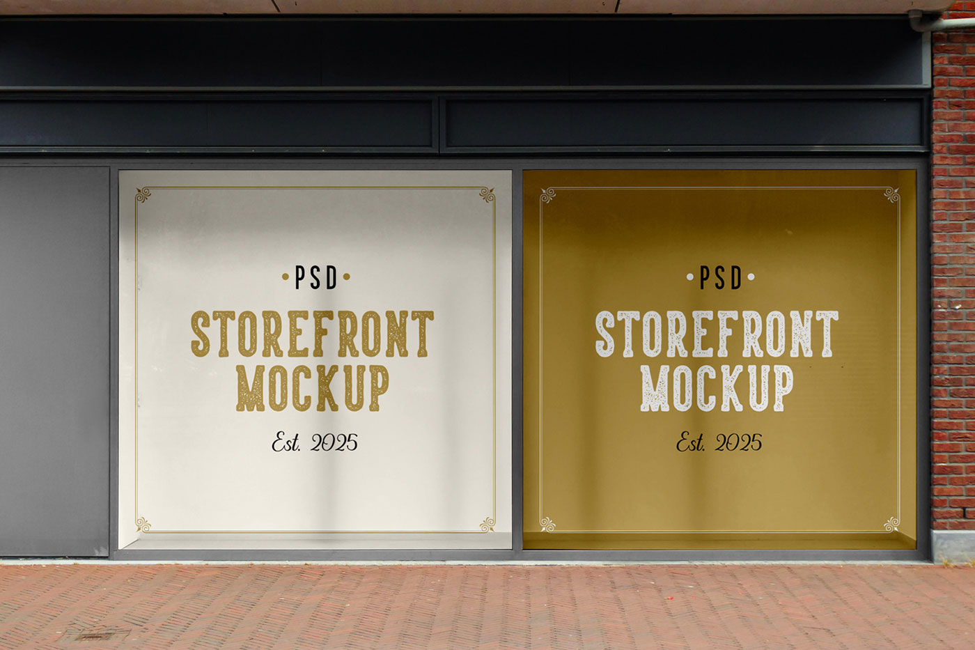 Free Storefront Window Logo Mockups PSD Template