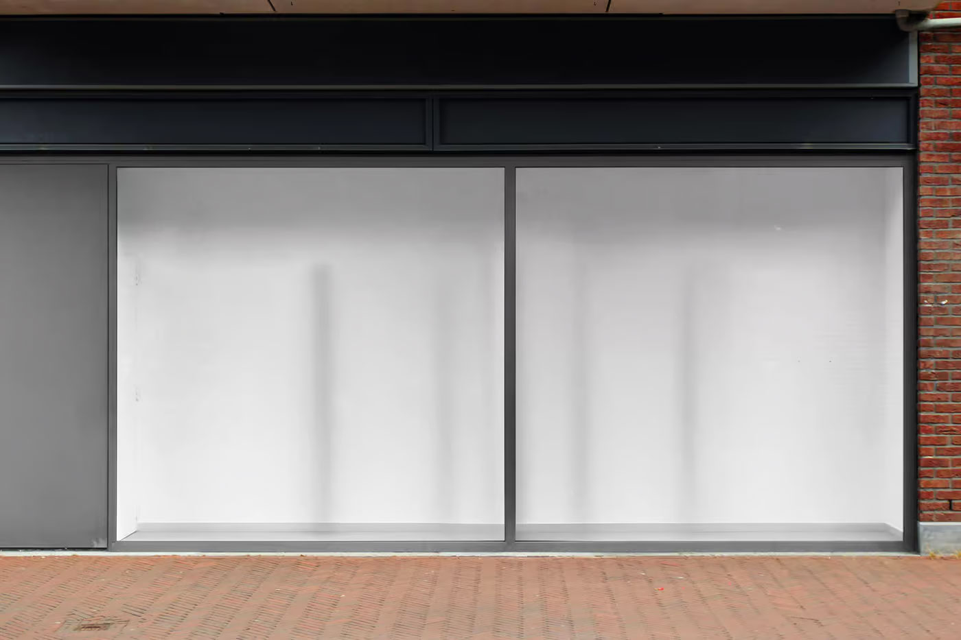 Free Storefront Window Logo Mockups PSD Template