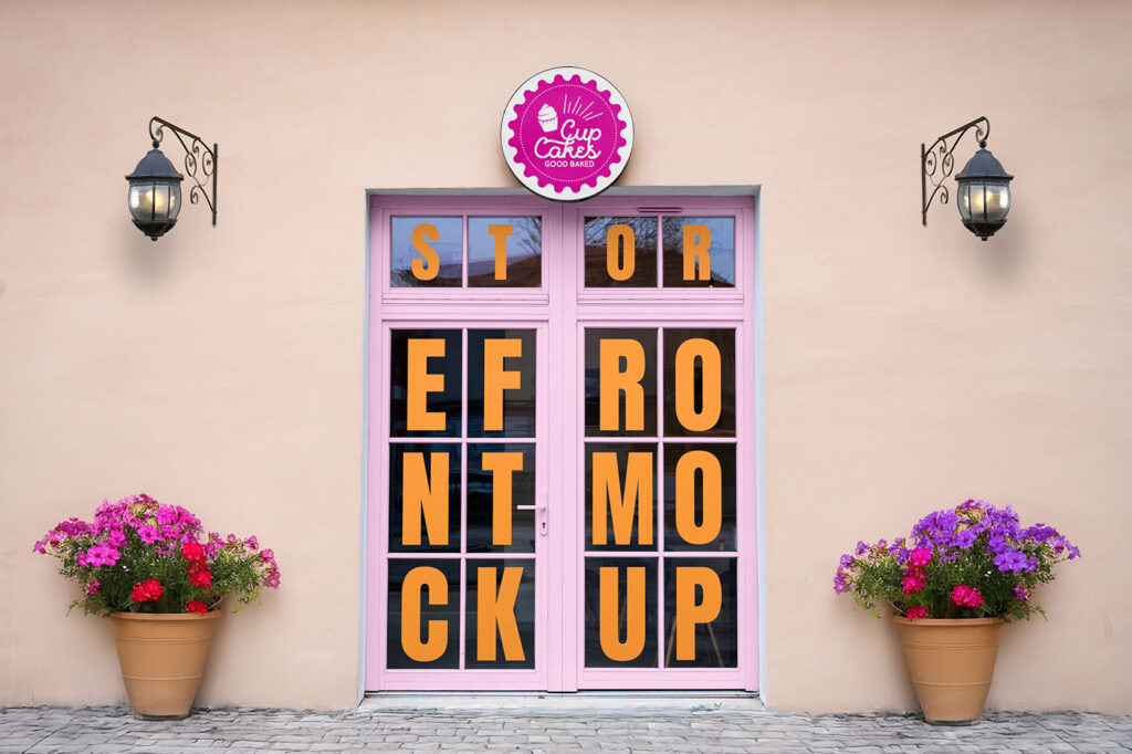 Storefront with Sign Mockup