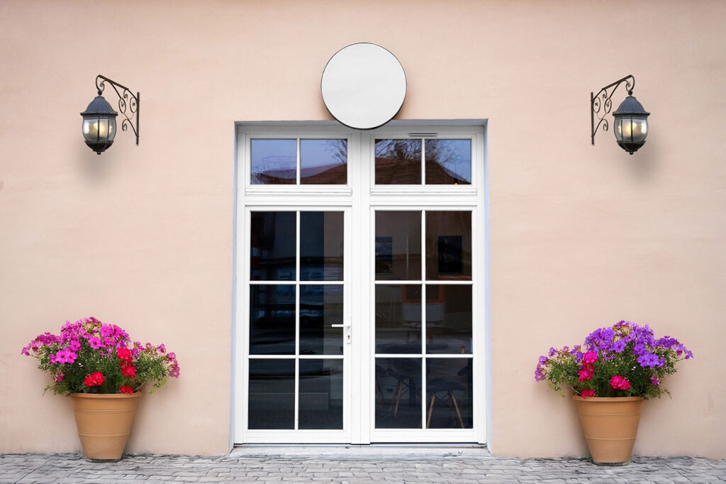 Storefront with Sign Mockup