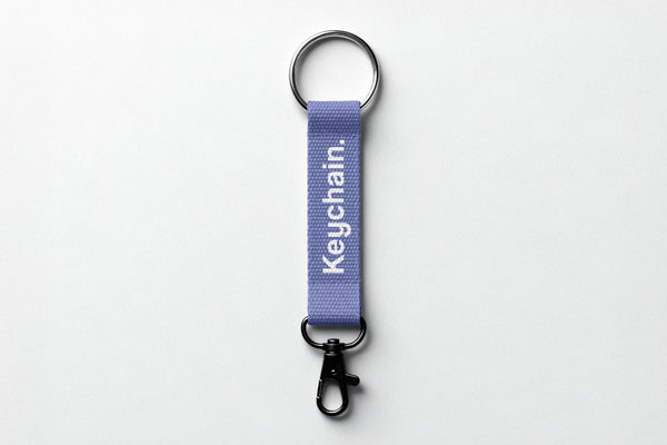 Strap Keychain Mockup with Carabiner
