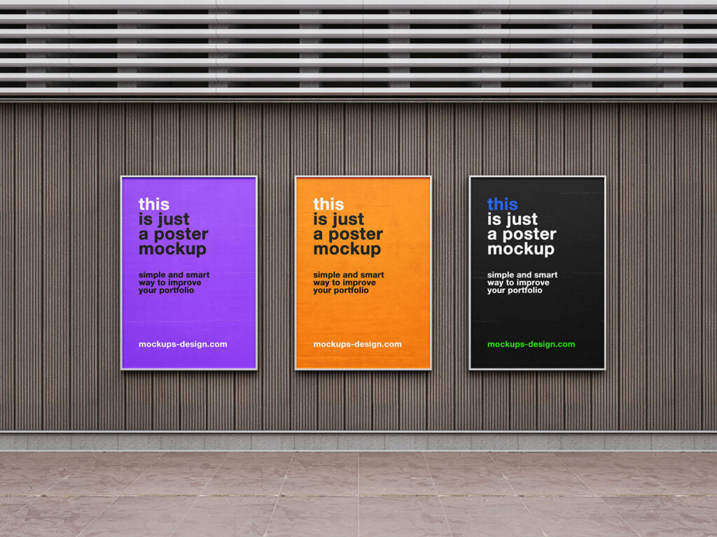 Street Poster Frames Mockup in 2 Sights