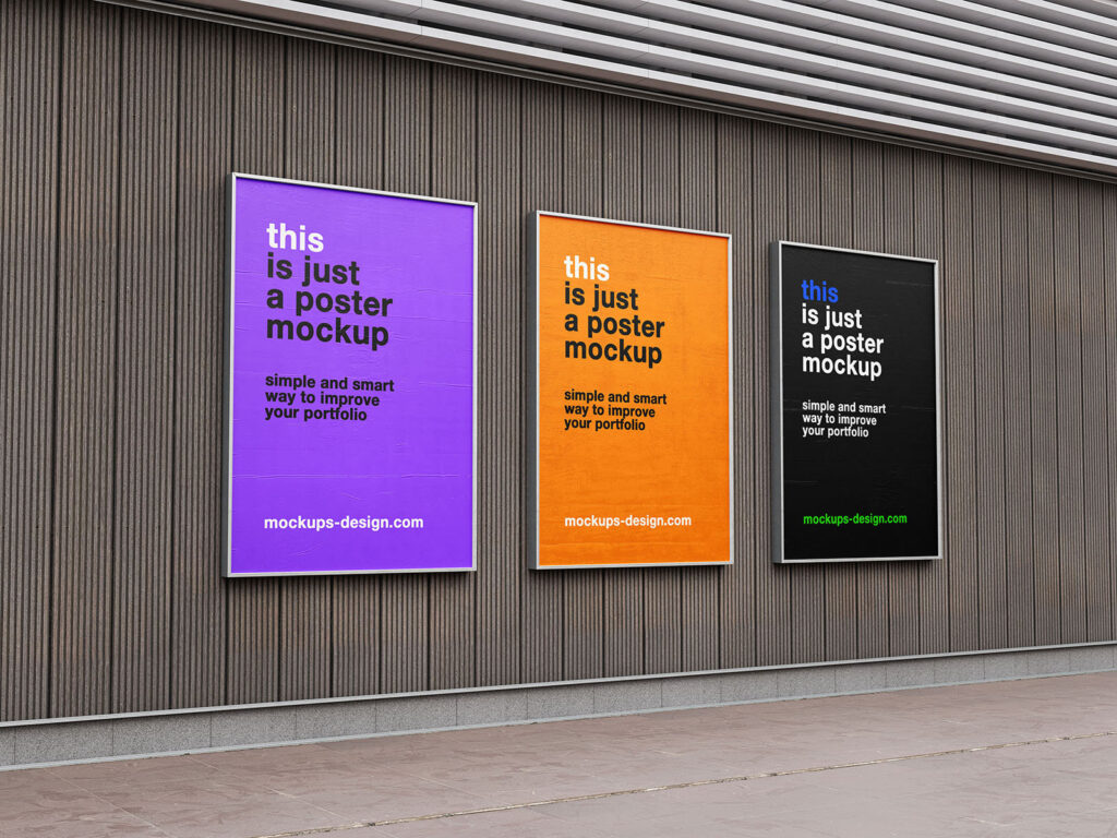 Street Poster Frames Mockup in 2 Sights