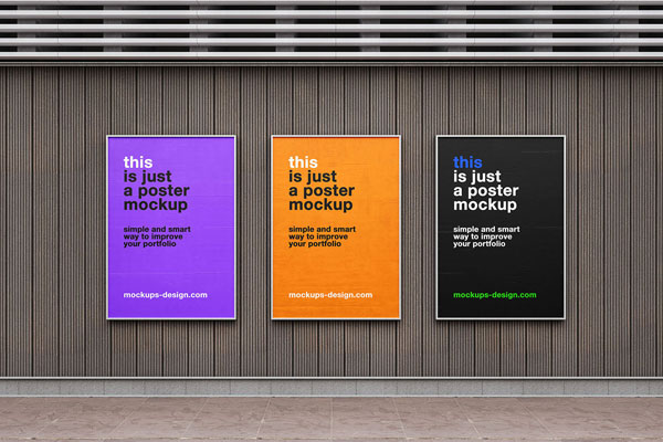 Street Poster Frames Mockup in 2 Sights