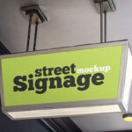 Street Signage Hang from the Ceiling Mockup
