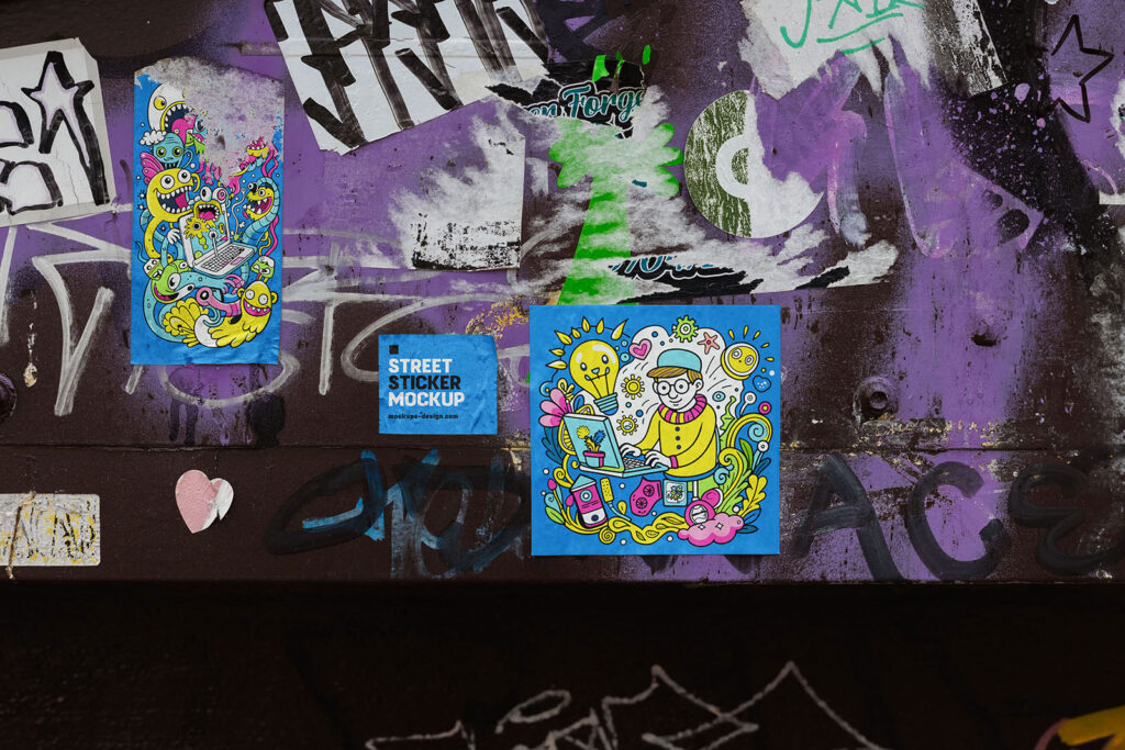 Street Sticker Mockup