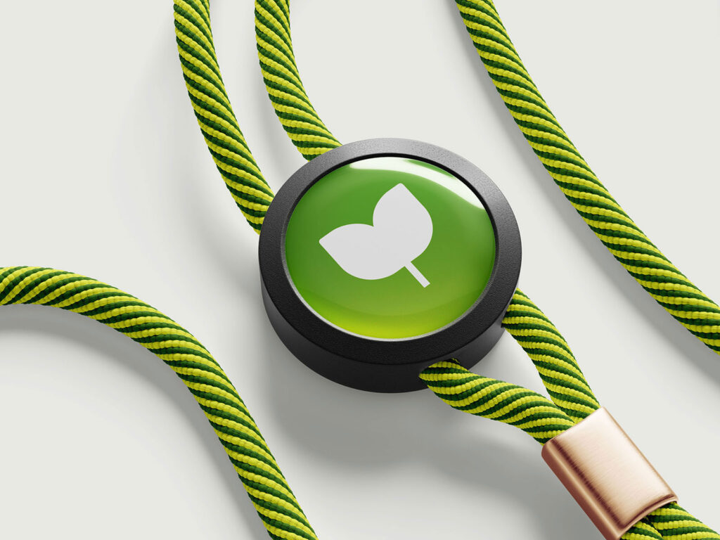 String Lanyard Mockup in 4 Showcases