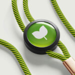 String Lanyard Mockup in 4 Showcases