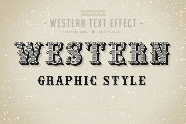 Striped Western Style Text Effect