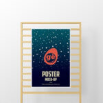 Studio Poster Wooden Framed Mockup