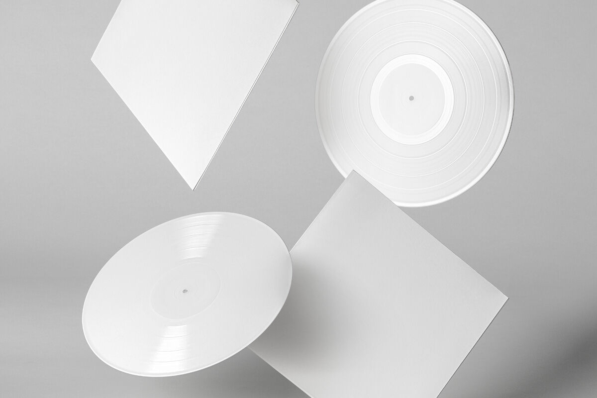 Stylish Floating Vinyls Mockup