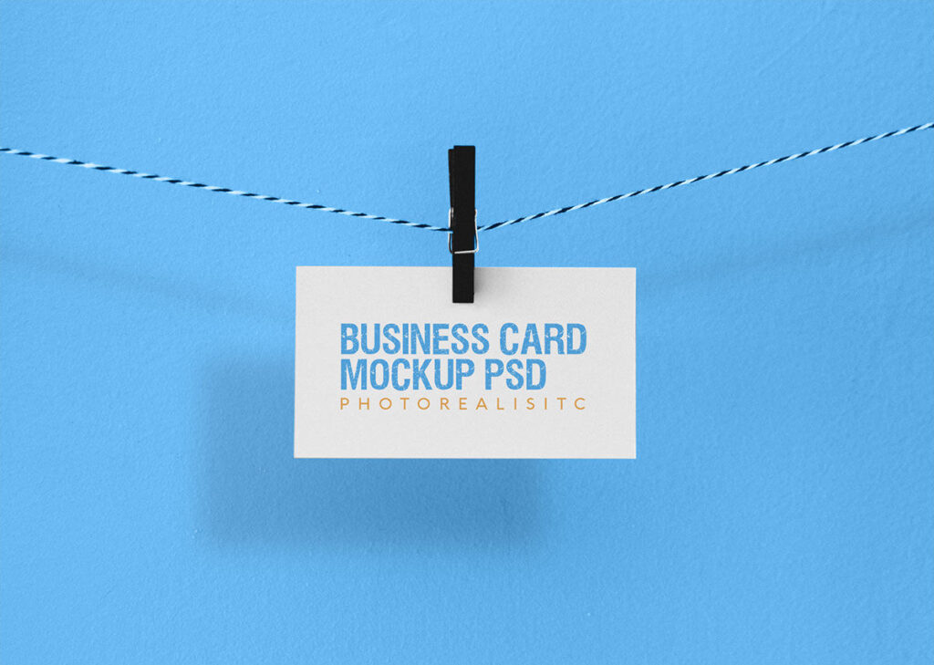 Stylish Photorealistic Hanging Business Card Mockup