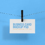 Stylish Photorealistic Hanging Business Card Mockup