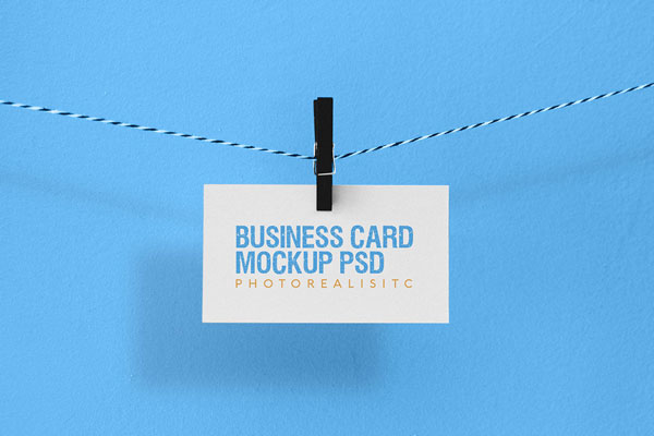 Stylish Photorealistic Hanging Business Card Mockup