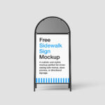 Stylish Sidewalk Sign Mockup