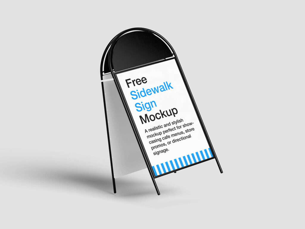 Stylish Sidewalk Sign Mockup