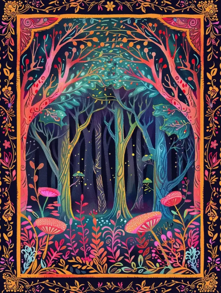 Stylized Forest Coloring Book