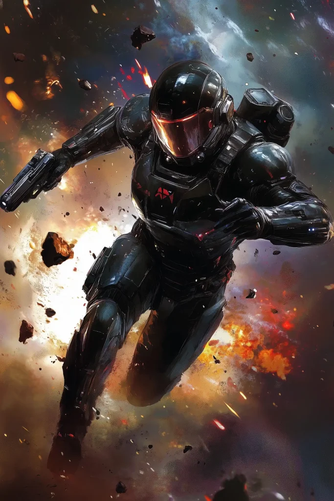 Stylized Space Agent Action