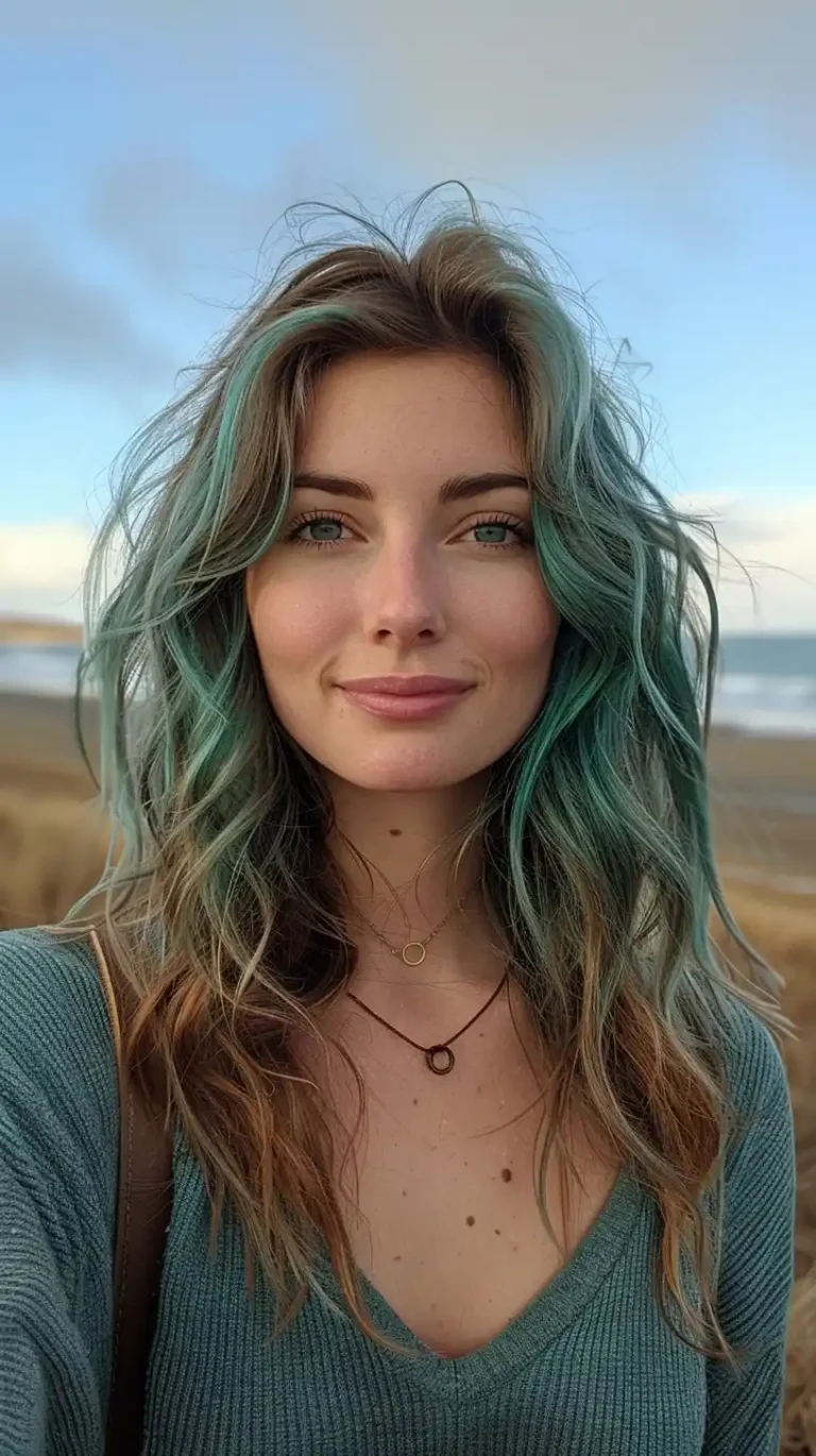 Stylized Woman with Colorful Hair ai prompt preview