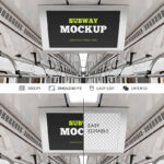 Subway Advertising Mockup in Facing Sight