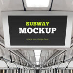 Subway Advertising Mockup in Facing Sight