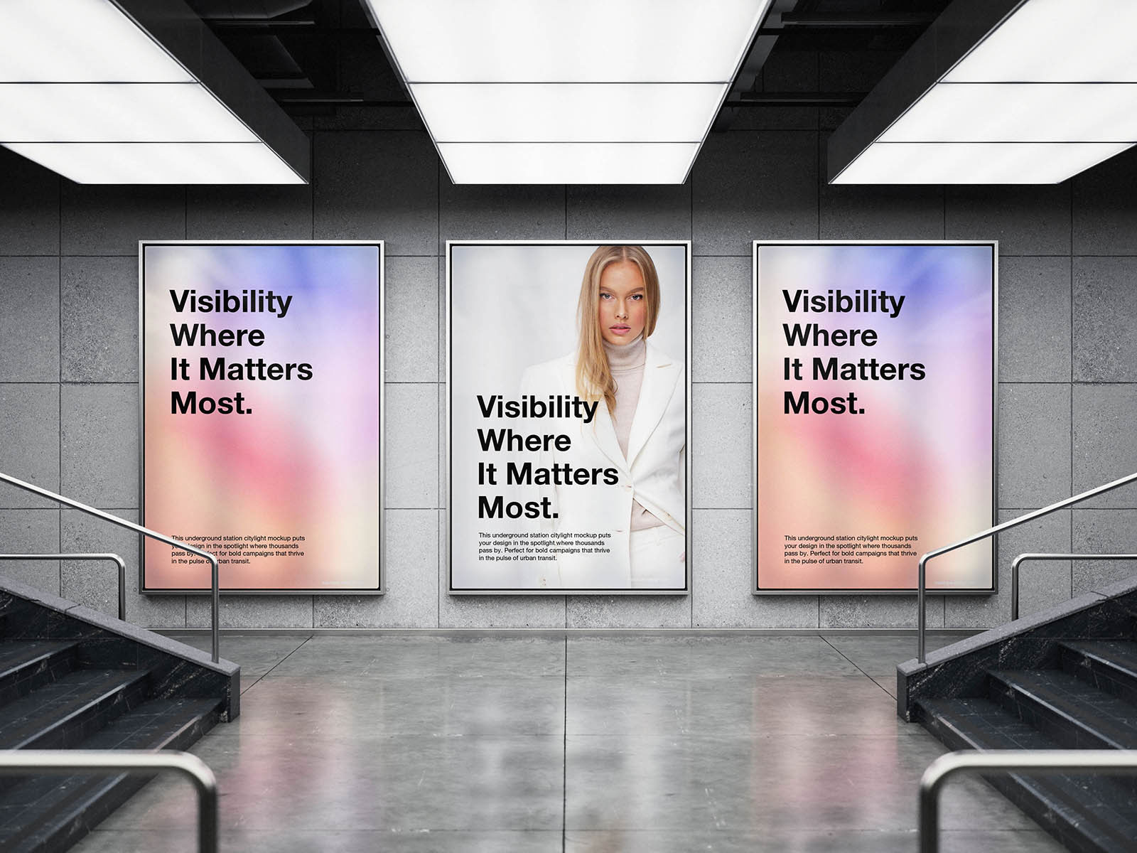 Free Subway Citylight Mockup PSD Template