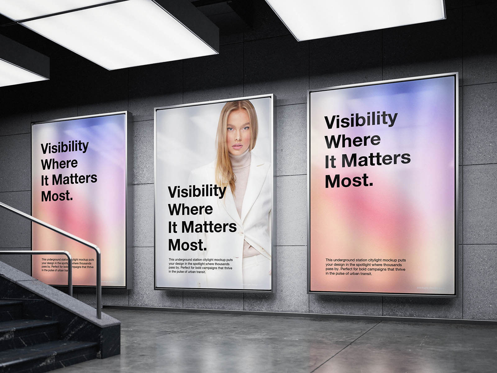 Free Subway Citylight Mockup PSD Template