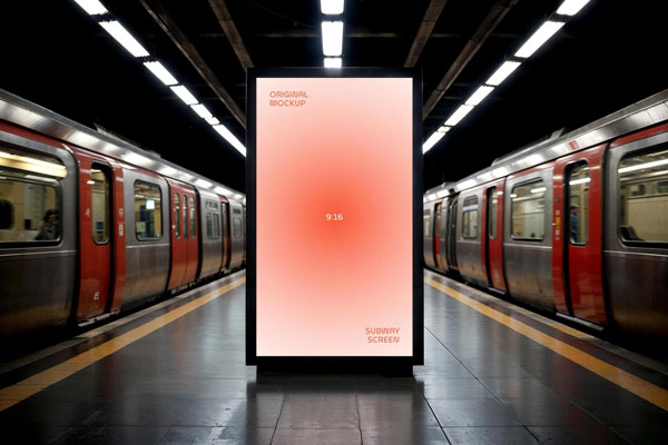 Subway Digital Signage Mockup