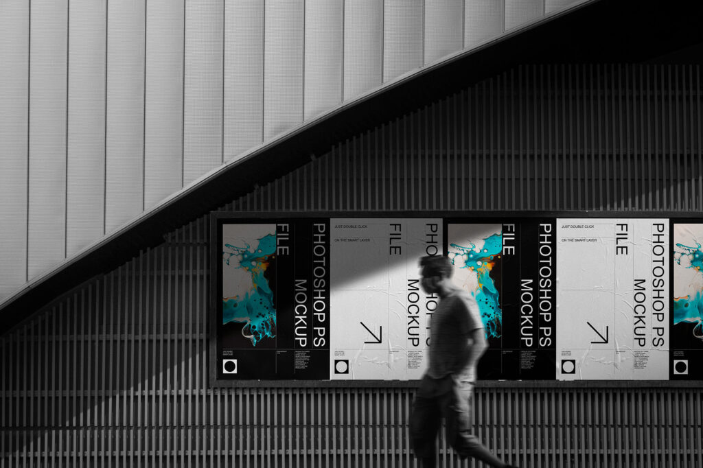 Subway Poster Mockup in Front Sight