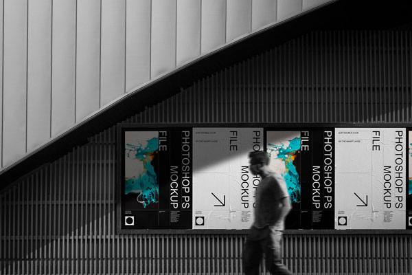 Subway Poster Mockup in Front Sight