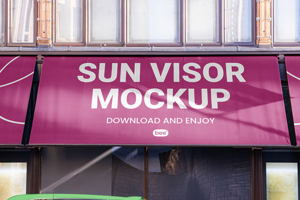 Sun Visors Front View Mockup