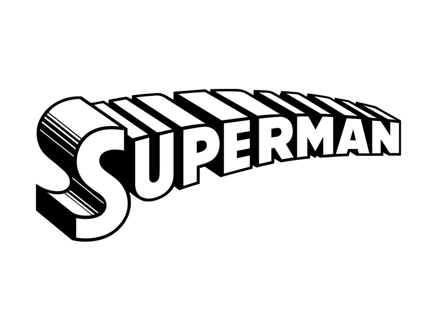Superman 3D Wordmark Logo
