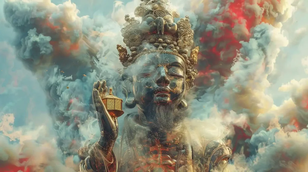 Surreal Buddhist Crowned Figure
