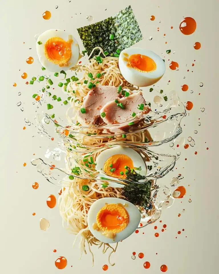 Surreal Floating Ramen Ingredients