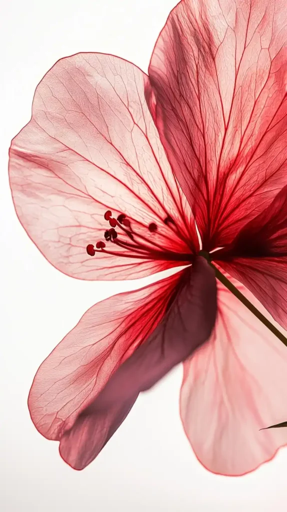 Surreal Geranium on White